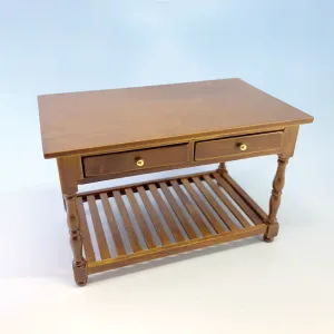 Brown Coffee Table w 2 Drawers 01