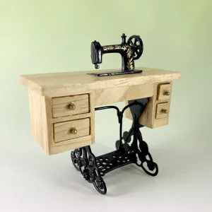 Gold Black Treadle Sewing Machine 01